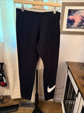 Nike Black Girls' Leggings with White Swoosh